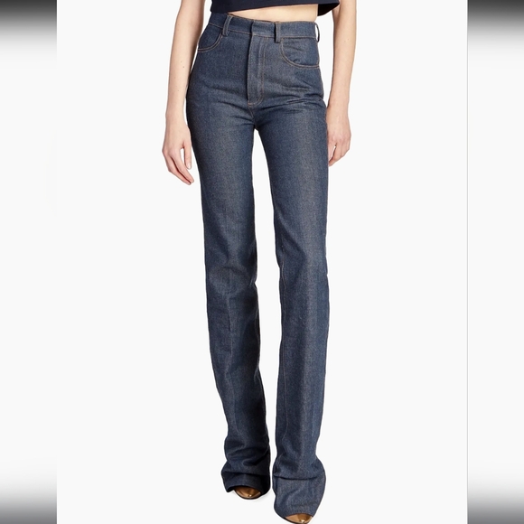 NEW Saint Laurent Denim Blue Jeans Size 38 Retail $950 High Waist - Picture 1 of 16